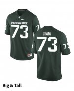 Men's Michigan State Spartans NCAA #73 Jacob Isaia Green Authentic Nike Big & Tall Stitched College Football Jersey YW32U25EE